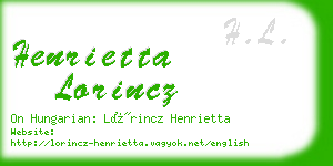 henrietta lorincz business card